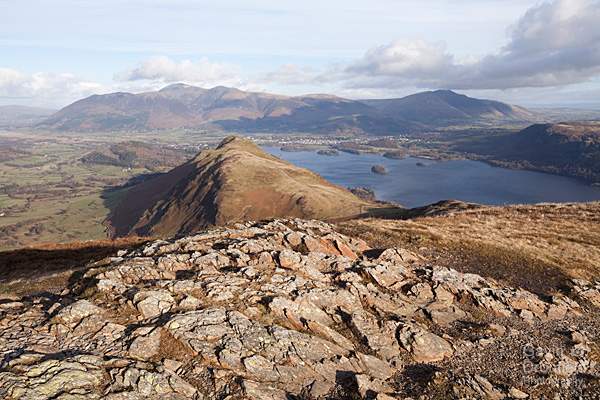 Catbells and Skiddaw from Maiden Moor summit