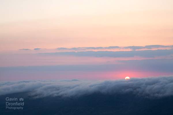 red sunrise over cloudy high seat ridge above mallerstang