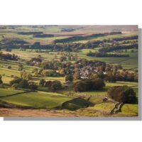 Cracoe village from Cracoe Fell in autumnal Wharfedale