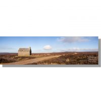 Swainby Shooting House on wintery Whorlton Moor panorama