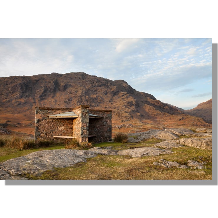 middle fell southern face overlooking the shelter near wast water shore with winter colours
