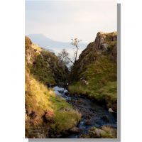 newlands beck winding its way through gorge of newlands beck with causey pike rising above dawn mist