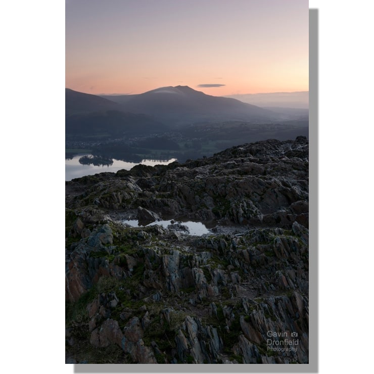 Blencathra from Catbells crag at dawn